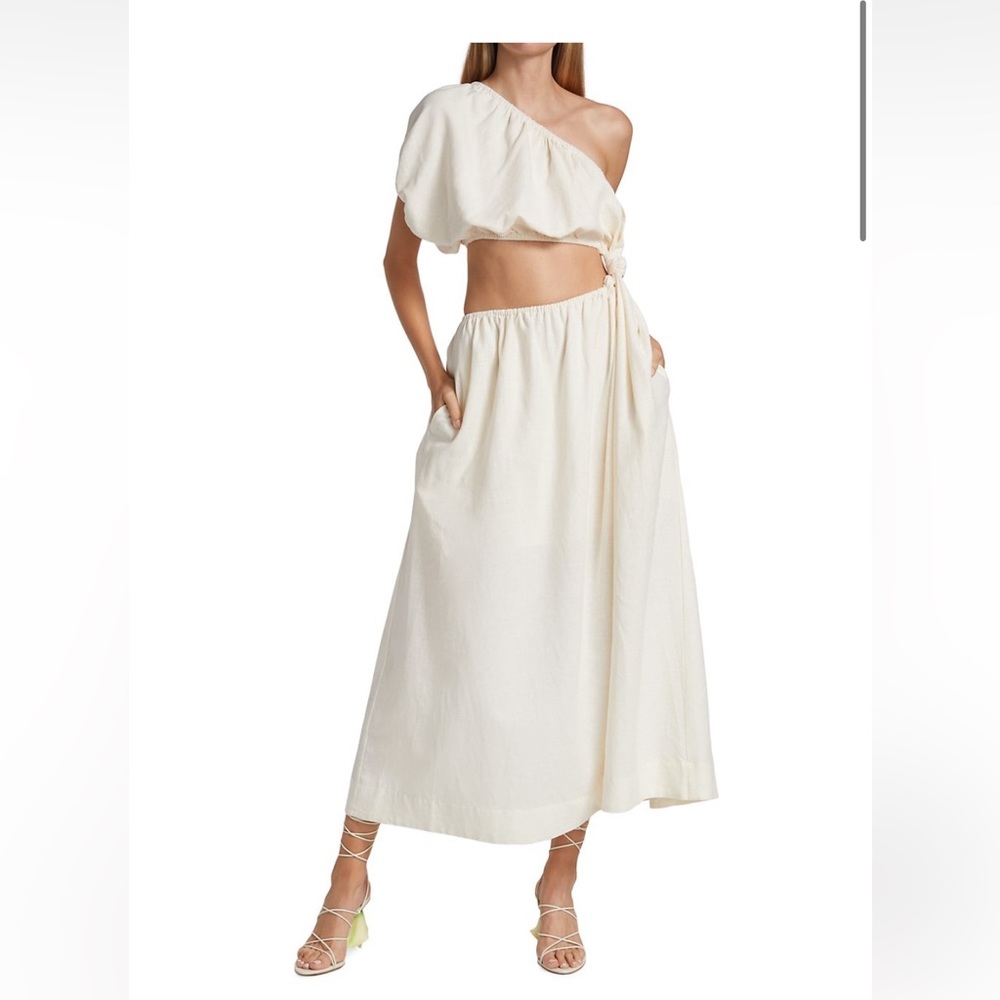 Farm Rio one shoulder dress off-white